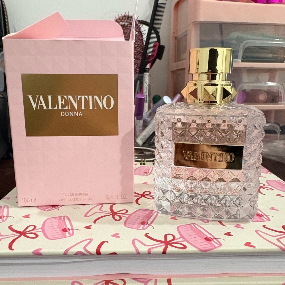 Valentino Donna Perfume with Gold and Pink Accents